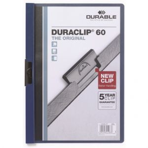 Skoroszyt zaciskowy Durable A4/60 Duraclip PCV, Niebieski